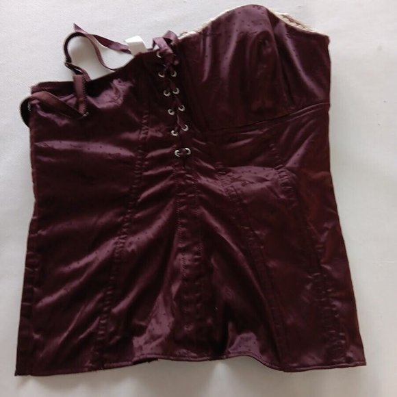 LIU JO underwear Dona Bustino Maroon Wine Full logo Stretch Women's size 4/ IV - Picture 8 of 12